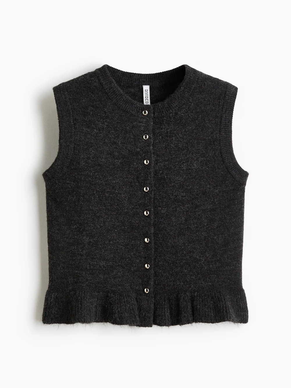 H&M Charcoal Button-Front Knit Vest